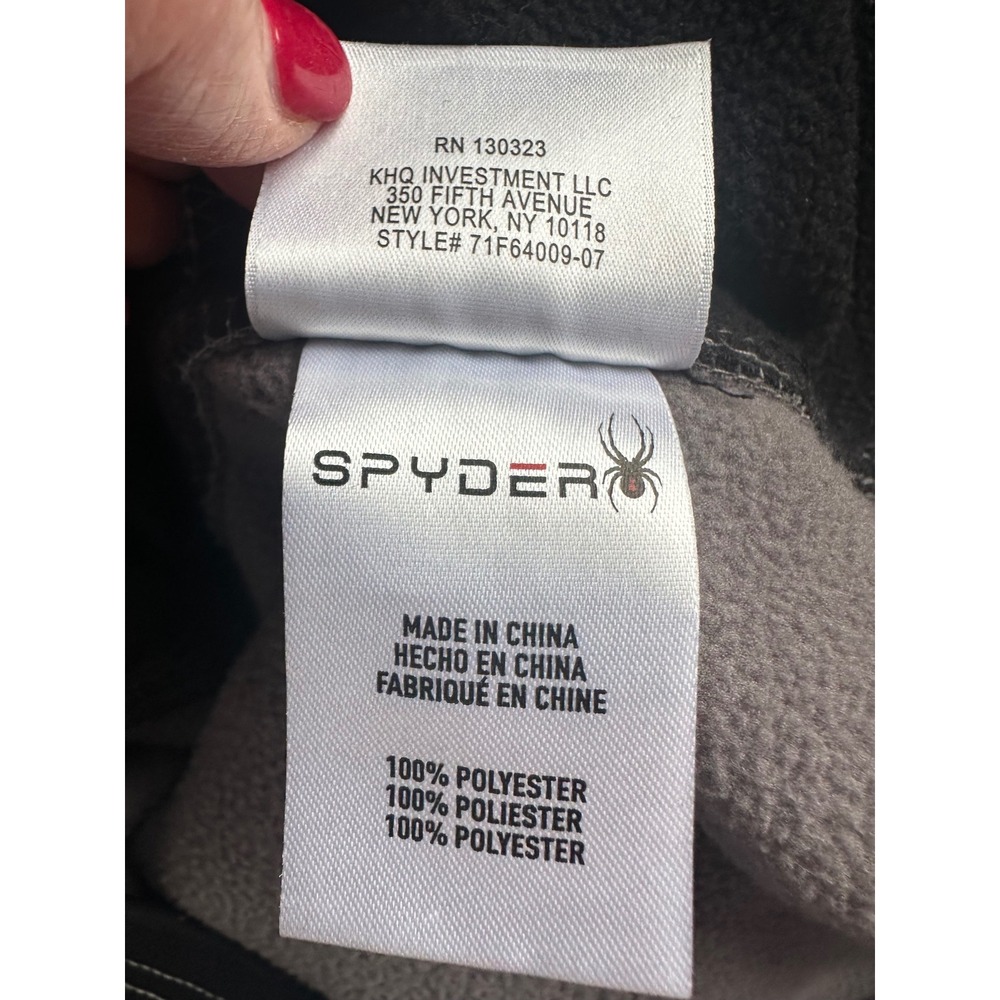 Spyder Mens‎ Grey Black 1/4 Zip Fleece Pullover Jacket Small Warm Excellent cond - Picture 5 of 8